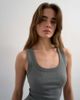 Topshop Topshop rib knit scoop neck tank top in heather gray - 3