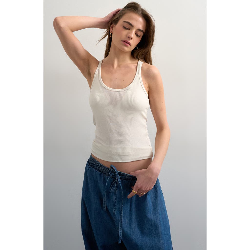 Topshop Topshop Rib Semi Sheer Racerback Tank