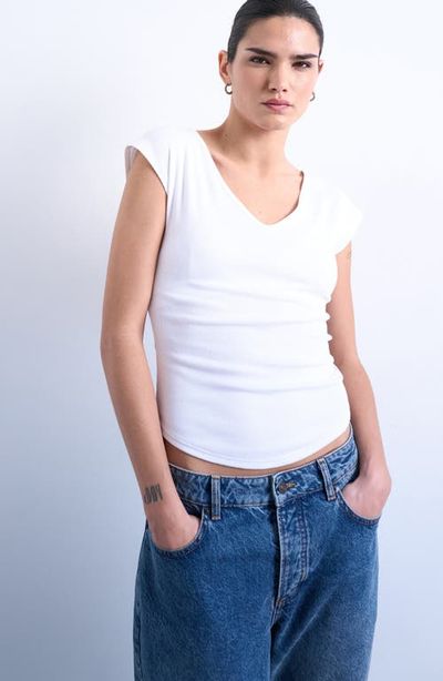 Topshop Topshop Rib V-Neck T-Shirt