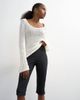 Topshop Topshop ribbed capri pants in black - 2