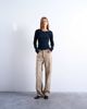 Topshop Topshop ribbed raglan v-neck long sleeve top in navy - 2