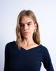 Topshop Topshop ribbed raglan v-neck long sleeve top in navy - 4