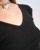 Topshop Topshop ribbed V-neck cap sleeve tank in black - 2