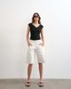 Topshop Topshop ribbed V-neck cap sleeve tank in black - 3