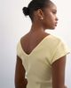 Topshop Topshop ribbed V-neck cap sleeve tank in buttermilk-Yellow - 2