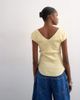 Topshop Topshop ribbed V-neck cap sleeve tank in buttermilk-Yellow - 4