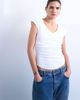 Topshop Topshop ribbed V-neck cap sleeve tank in white - 1