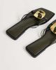 Topshop Topshop Rolo hardware detail flat sandals in olive-Green - 4
