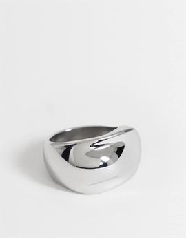 Topshop Topshop Roma waterproof stainless steel ring in gold-Silver