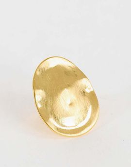Topshop Topshop Romeo waterproof stainless steel disk ring in gold brushed