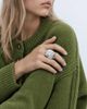 Topshop Topshop Romeo waterproof stainless steel disk ring in silver brushed - 2