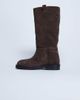 Topshop Topshop Rory real suede leather riding boots in chocolate-Brown - 1