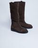 Topshop Topshop Rory real suede leather riding boots in chocolate-Brown - 3