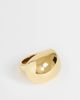 Topshop Topshop Roy waterproof stainless steel asymmetric ring in gold - 1