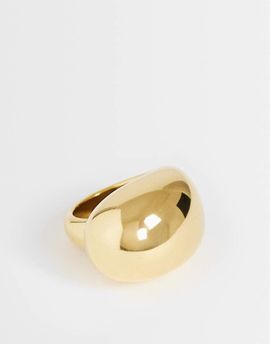 Topshop Topshop Roy waterproof stainless steel asymmetric ring in gold