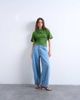 Topshop Topshop ruched detail short sleeve top in green - 2
