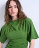 Topshop Topshop ruched detail short sleeve top in green - 3