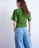 Topshop Topshop ruched detail short sleeve top in green - 4
