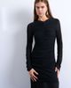 Topshop Topshop ruched front dropped waist maxi dress in black - 2