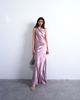 Topshop Topshop ruched side midi dress with drape back detail in dusky purple - 1