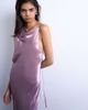 Topshop Topshop ruched side midi dress with drape back detail in dusky purple - 3