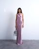 Topshop Topshop ruched side midi dress with drape back detail in dusky purple - 4