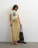 Topshop Topshop ruched striped skirt in green-Multi - 1