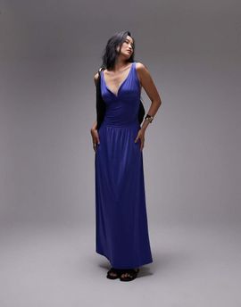 Topshop Topshop ruched waist cami maxi dress in cobalt blue