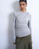Topshop Topshop ruched wrap long sleeve top in gray heather - 1