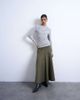 Topshop Topshop ruched wrap long sleeve top in gray heather - 3