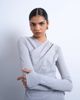 Topshop Topshop ruched wrap long sleeve top in gray heather - 4
