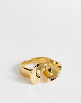 Topshop Topshop Rue waterproof stainless steel ring in gold