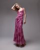 Topshop Topshop ruffle cami maxi slip dress in pink based floral - 1