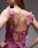 Topshop Topshop ruffle cami maxi slip dress in pink based floral - 2