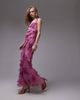 Topshop Topshop ruffle cami maxi slip dress in pink based floral - 3