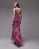 Topshop Topshop ruffle cami maxi slip dress in pink based floral - 4