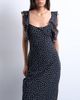 Topshop Topshop ruffle shoulder slip maxi dress in black based spot - 2