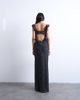 Topshop Topshop ruffle shoulder slip maxi dress in black based spot - 3