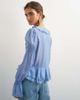 Topshop Topshop ruffle tie front long sleeve top in pale blue - 4