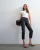 Topshop Topshop Runway mid rise cropped jeans in washed black - 1