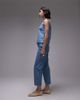 Topshop Topshop Runway mid rise straight cropped jeans in bleach stripe-Blue - 2
