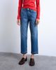 Topshop Topshop Runway mid rise straight leg cropped jeans with let down hem detailing in vintage blue - 2