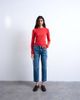 Topshop Topshop Runway mid rise straight leg cropped jeans with let down hem detailing in vintage blue - 3