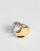 Topshop Topshop Rush waterproof stainless steel molten ring in silver and gold-Multi - 3