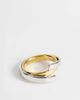 Topshop Topshop Ruth waterproof overlapping ring in stainless silver - 1