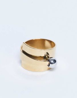 Topshop Topshop Ryan waterproof stainless steel wrap ring in gold