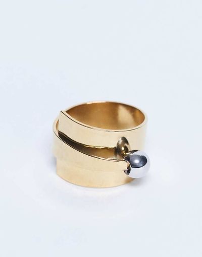 Topshop Topshop Ryan waterproof stainless steel wrap ring in gold