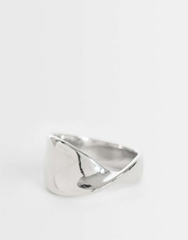 Topshop Topshop Rylee waterproof stainless steel twisted ring in silver