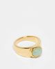 Topshop Topshop Rylie stainless steel ring with green stone in gold - 1