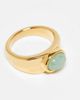 Topshop Topshop Rylie stainless steel ring with green stone in gold - 2